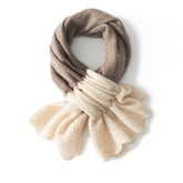Womens Crossed Cashmere Scarf Lightweight Mixed Colors Cashmere Neckerchief